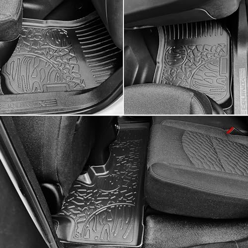 Floor Mats & Cargo Liner for Chevy Equinox/GMC Terrain 2024 2023 2022-2018, Custom Fit TPE All Weather Chevrolet Equinox Floor Liners and Rear Cargo Mat Waterproof Car Mats Set Accessories, Black