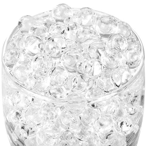 BYMORE 120000 Clear Water Beads,Transpatent Gel Jelly Beads,Vase Filler for Candle, Wedding Centerpiece, Floral Arrangement, Home Decorations