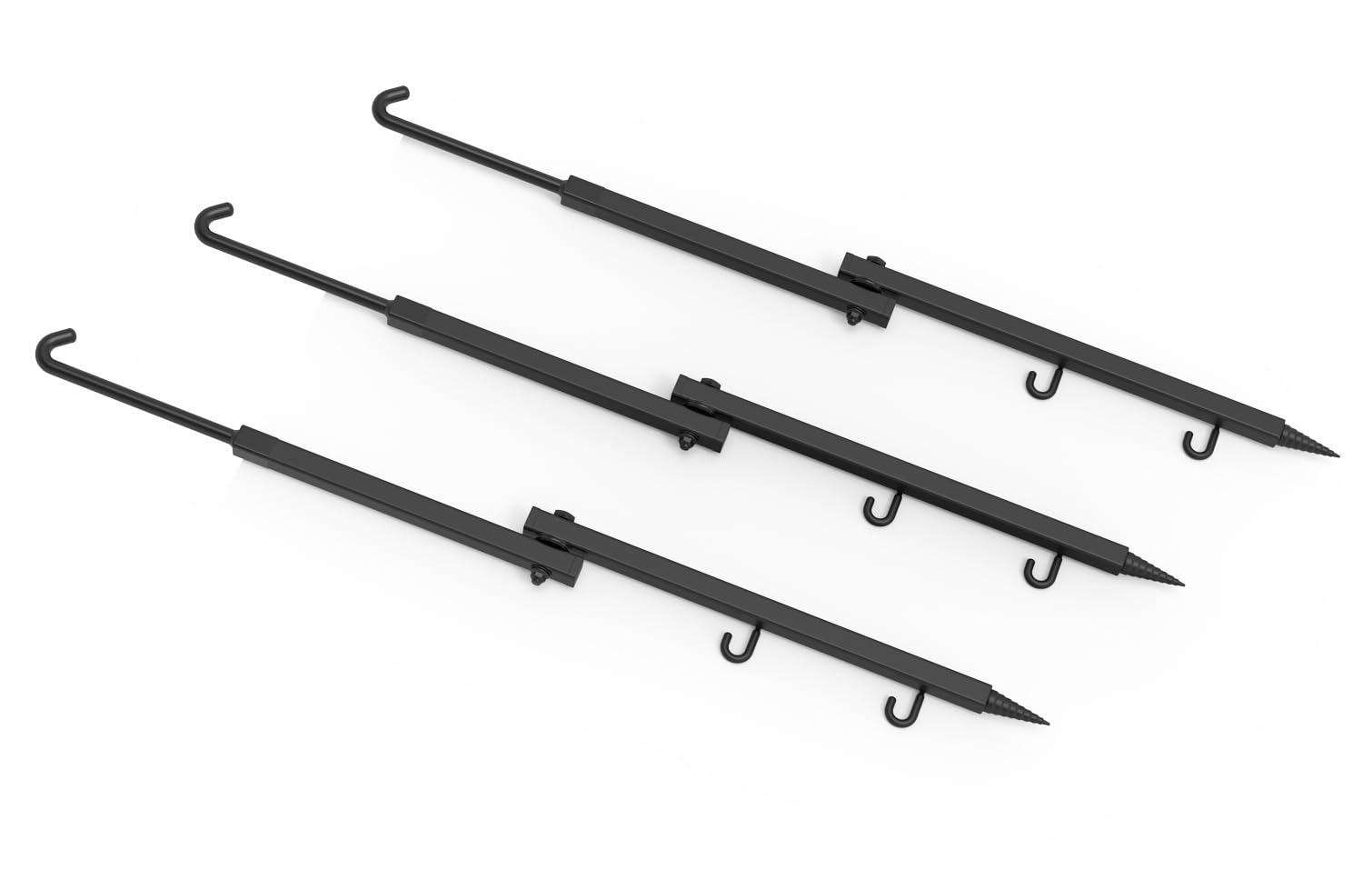 KNINE OUTDOORS Bow Hangers for Tree Hunting - 3 Pack Tree Stand Accessories, Adjustable 23 Inch Gear Holder with 4 Hooks, Tool-Free Installation