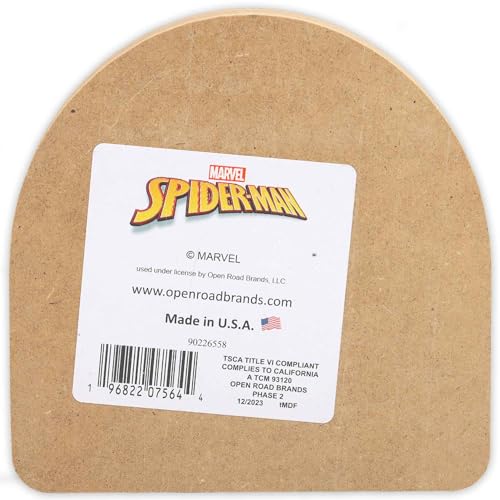 Marvel Spider-Man Welcome to My Spider-Verse Shelf Sitter Decor - Fun Wood Block Spider-Man Decoration for Teen Room or Movie Room