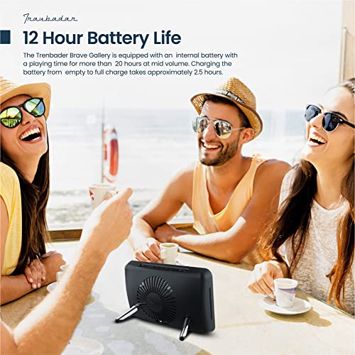 Bluetooth Speaker with FM Radio Customizable Picture Frame Wireless Speaker Wireless Rechargeable Custom Photo Frame Portable Bluetooth Speaker Loud HD Stereo Sound Rich Bass Black