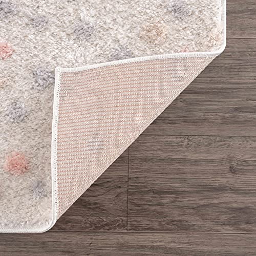 Hauteloom Cansu Living Room, Bedroom Area Rug - Contemporary - Plush Pile - Beige, Light Blue, Light Pink - 18" x 18" Sample
