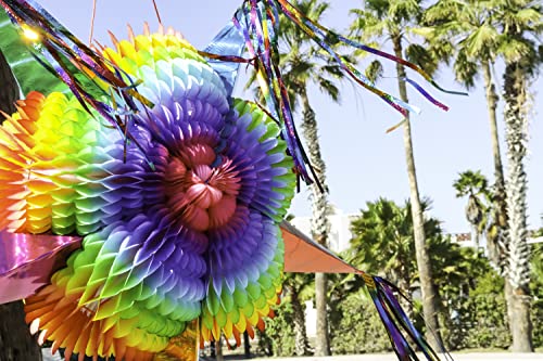 Celly Party Mexican Star Pinata - Rainbow Colorful Pinatas for Parties, Birthdays & Festivals - 32" Large Authentica Foldable Party Pinata