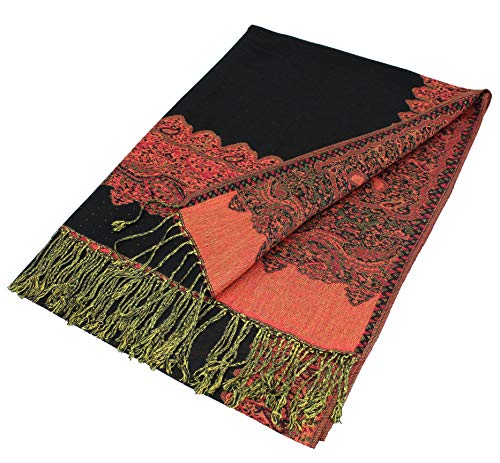 PASKMLNA Tow Layered Woven Pashmina Shawl Scarf Wrap Stole (003#29 Grey)