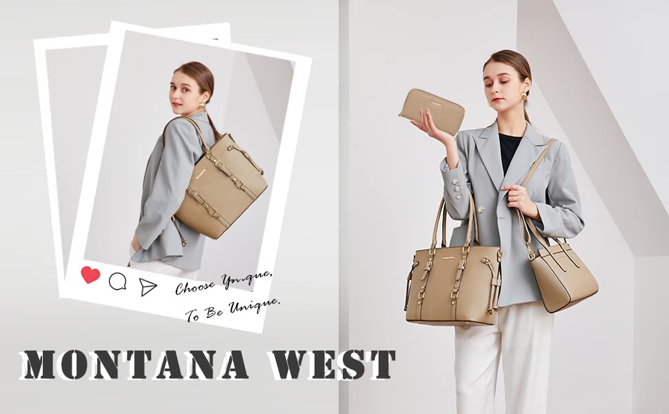 Montana West Purses and Handbags for Women Tote Purse and Wallet Set Shoulder Satchel Bag for Women 3pcs MWC3-C032WKH