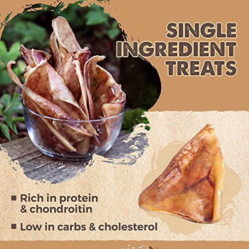 Mighty Paw Full Pig Ears for Dogs | All Natural Dog Treats. Single Ingredient Pig Ear Dog Treats. Better Than Rawhide Dog Snacks for Puppy and Large/Medium Dogs. Pigs Ears Dog Chews, Dog Pig Ears