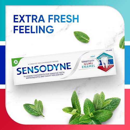 Sensodyne Toothpaste Sensitivity Gum and Enamel, Triple Protection, Refreshing Fluoride Toothpaste, Mint Flavor - 3.4 Ounces x 3