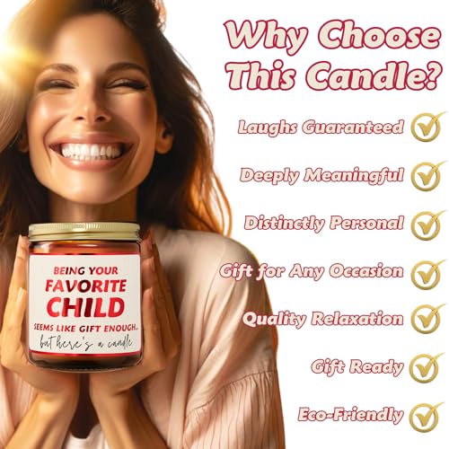 Birthday Candle for Mom or Dad - Favorite Child Candle | Funny Gift for Parents for Mothers Day, Fathers Day, Parents Anniversary | Mom Birthday Gifts Ideas from Daughter, Son, Kids, Children