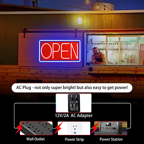 Open Signs for Business Ultra Bright LED Neon Open Signs 16 Inch Plug In Electric Light Up Open Sign with ON/OFF Switch for Business Storefront Window Glass Door Shop Store Florists Bar Salon Cafes Restaurant Pubs