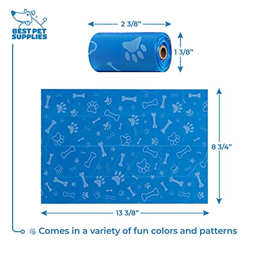 Best Pet Supplies Dog Poop Bags (240 Bags) for Waste Refuse Cleanup, Doggy Roll Replacements for Outdoor Puppy Walking and Travel, Leak Proof and Tear Resistant, Thick Plastic - Orange