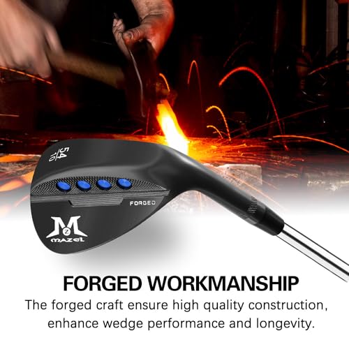 MAZEL Forged Golf Wedges for Men - Individual 48 52 54 56 58 60 Degree Wedge Right Hand Gap Wedge,Sand Wedge,Lob Wedge,Milled Face for More Spin