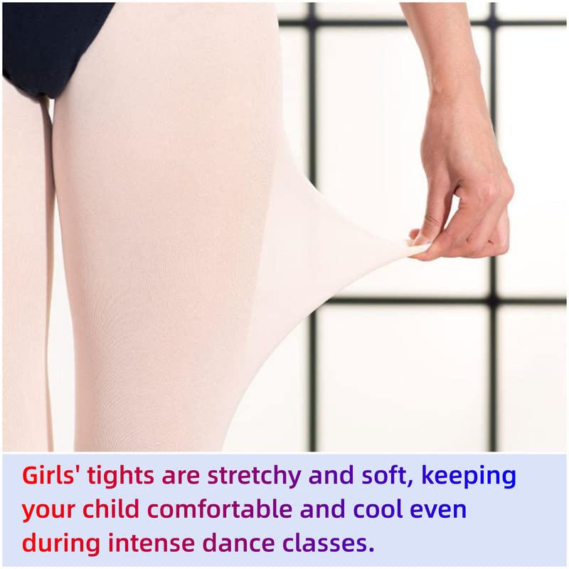 DIPUG White Girls' Convertible Ballet Tights/Soft Transition Dance Tight(Toddler/Kids)