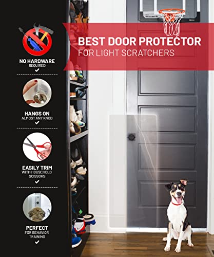 CLAWGUARD - The Ultimate Door Scratch Shield, Frame & Wall Scratch Protection Barrier for Dog and Cat Clawing, Scratching and Damaging Doors, Scratch Shield 18" W x 43" H, Original