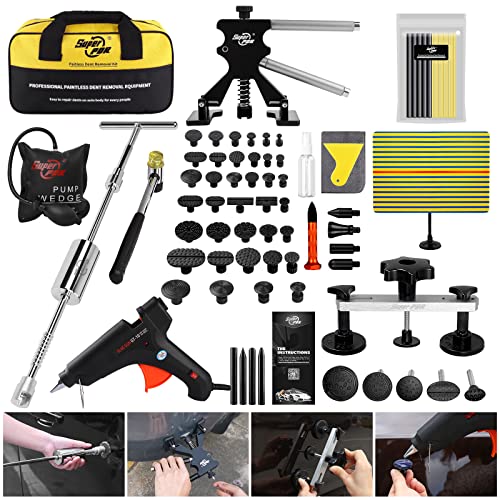 AUTOPDR Paintless Dent Repair Kits 100PCS Car Dent Removal Tools Come with 4 Kinds of Dent Puller and All Glue Tabs Removing Big dents Small Dents,Dings, Creases and Hail Damage All without Painting