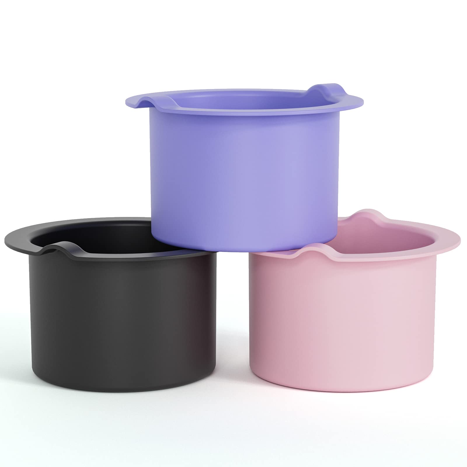 Removable Silicone Wax Warmer Liner Pot and Microwave-Safe Waxing Replacement Bowls - Easy to Clean and Reuse, 14oz Capacity, 3-Pack Non-Stick Containers