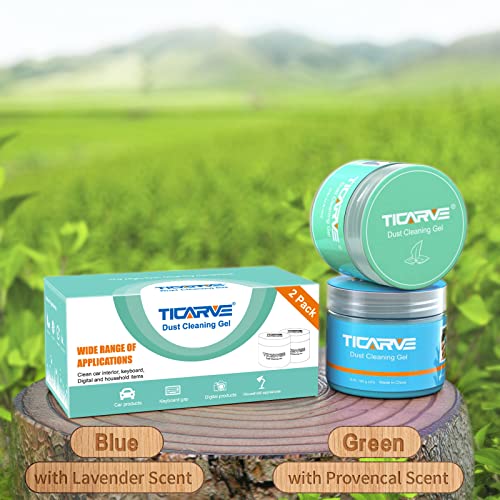 TICARVE 2Pack Cleaning Gel for Car Putty Car Slime Cleaning Car Detail Putty Tools Car Interior Cleaner Automotive Car Cleaning Kits Keyboard Cleaner Blue Green (320g/11.2oz)