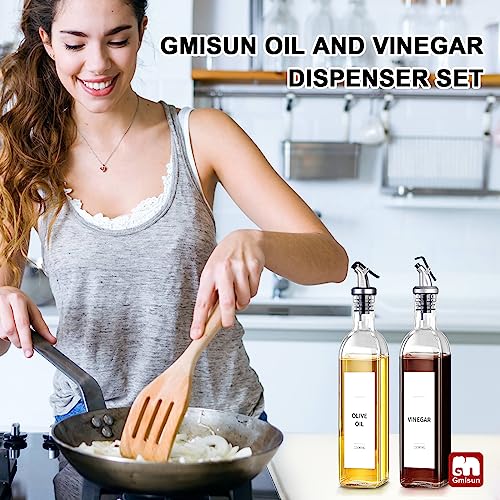 GMISUN Oil Dispenser for Kitchen, Olive Oil Dispenser Bottle, Cooking Oil Dispenser Bottle, Oil and Vinegar Dispenser Set 1Pack, Glass Oil Container Cruet-Oil Pourer Spout