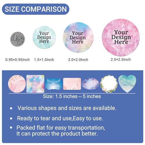 50-1000 Custom Stickers for Business Logo Customized Personalized Stickers with Any Design Image Logo Text for Small Business and Birthday Party Wedding(4x3 Inch Fancy Frame)