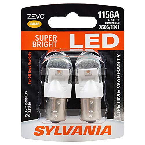 SYLVANIA - 1156 ZEVO LED Amber Bulb - Bright LED Bulb, Ideal for Park and Turn Lights (Contains 2 Bulbs)