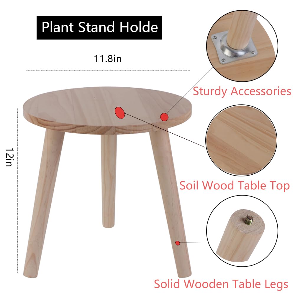 Round Plant Stand Natural Wood Color style,The wood plant stand adds a touch of nature to your home.