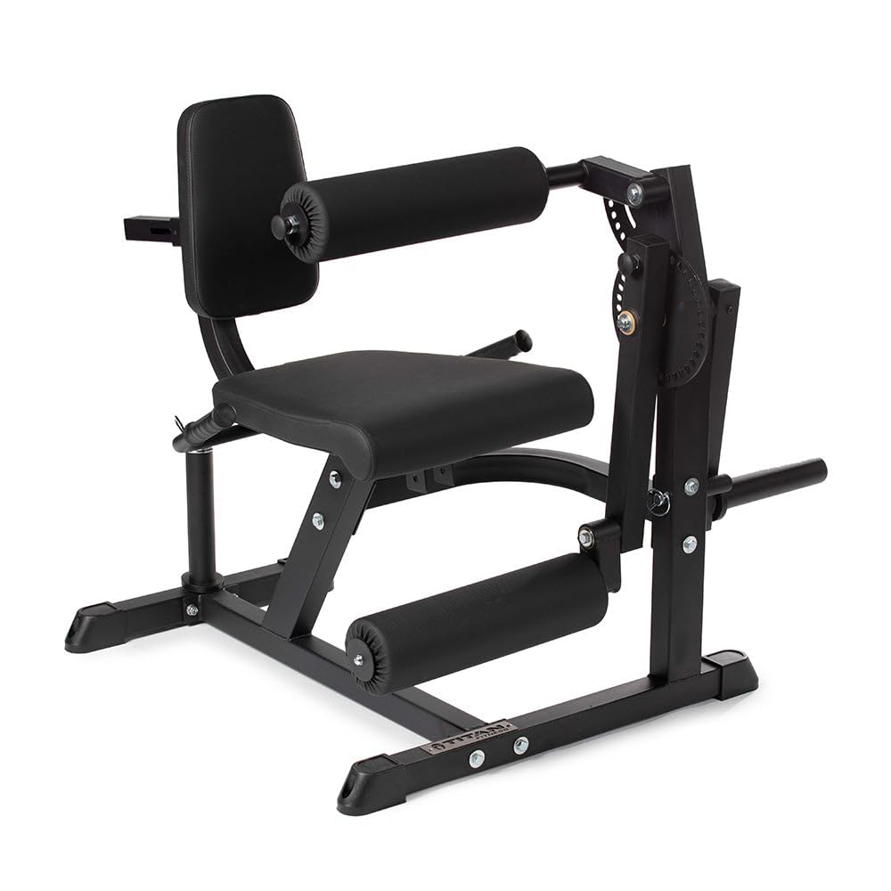 Titan Fitness Plate Loaded Adjustable Leg Extension and Curl Machine, Rated 300 LB, Lower Body Specialty Machine for Extension and Curls, Muscle Focus on Thigh, Quads and Hamstrings