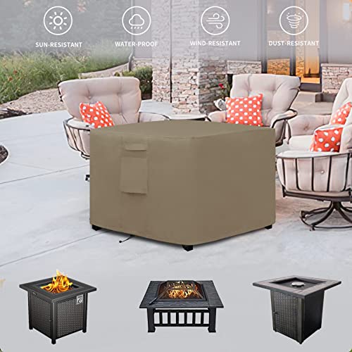 Easy-Going Outdoor Fire Pit Cover Rectangle 42L x24W x24 H, Durable Outdoor Gas Firepit Cover, Waterproof and Weatherproof Cover for Fire Pit, Grey