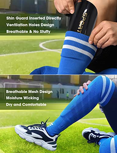 Boy Soccer Shin Guard, Soccer Socks Kids Boys Girls Football Calf Shin Pads, Shin Guards Soccer Youth, Knee High Sport Long Sock, XS for 3-7 Years Old