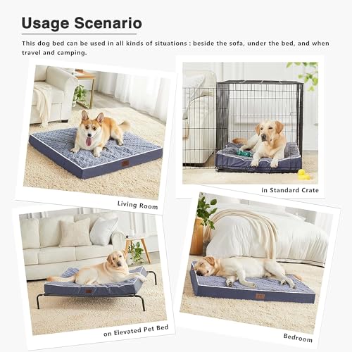 WESTERN HOME WH Medium Dog Bed for Medium Size Dogs, Orthopedic Pet Bed Waterproof Mattress with Removable Washable Cover, Thick Egg Crate Foam Dog Bed with Non-Slip Bottom