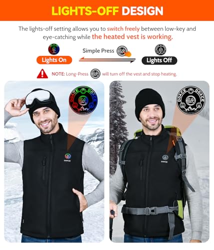 DOACE Heated Vest for Men and Women with APP Control, Smart Electric Heating Vest with Battery, Unisex Warming heated Jacket