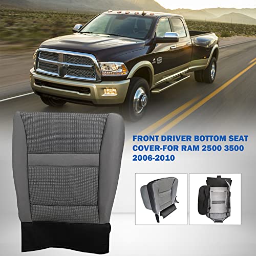 Bottom Seat Cover Replacement Cloth for Dodge Ram 2500 3500 2006 2007 2008 2009 2010 and 2006 2007 2008 2009 Ram 1500 -Breathable and Non-Slip Front Left Driver Side Seat Cushion Cover for Cars