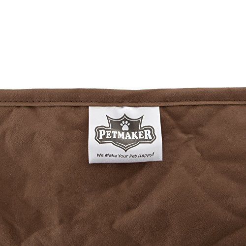 Couch Slipcover for Dogs and Cats - 100-Percent Waterproof and Washable - 3-Cushion Pet Sofa Furniture Cover with Non-Slip Straps by PETMAKER (Brown)