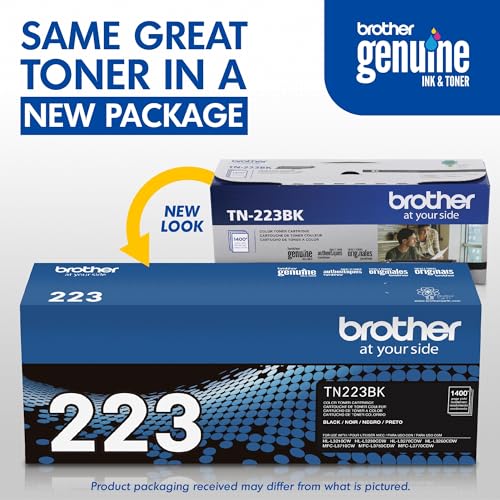 Brother Genuine TN223BK, Standard Yield Toner Cartridge, Replacement Black Toner, Page Yield Up to 1,400 Pages, TN223, Amazon Dash Replenishment Cartridge