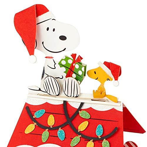 Hallmark Paper Wonder Peanuts Displayable Pop Up Christmas Card with Light and Sound (Charlie Brown Christmas Tree, Plays Christmastime is Here)