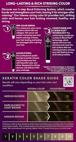 Schwarzkopf Keratin Color Permanent Hair Color, 4.0 Cappuccino, 1 Application - Salon Inspired Permanent Hair Dye, for up to 80% Less Breakage vs Untreated Hair and up to 100% Gray Coverage