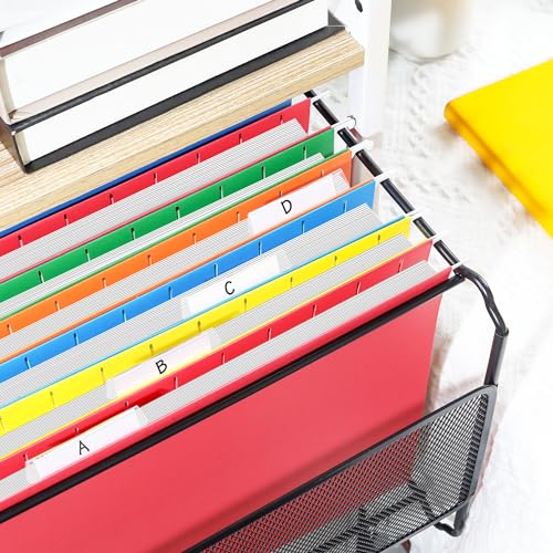 SUNEE Hanging File Folders Assorted Colors, 25 Pack File Folders Letter Size with 1/5-cut Tabs, Stay Organized for Your Home and Office Bulk File and Documents