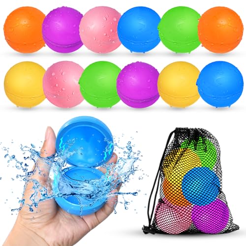 SOPPYCID 16Pcs Reusable Water Balloons for Kids, Pool Beach Water Toys for Boys and Girls, Summer Toy for Outdoor Games