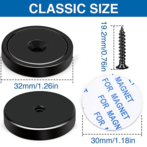 LOVIMAG Strong Magnets, 3 Different Size Neodymium Cup Magnets, 12Pcs Black Heavy Duty Magnets with Countersunk Hole and Screw for Wall Mounting, Holding Tools Lifting, Cruise, Fridge, Cabinet Magnets