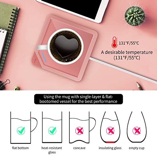 USB Coffee Mug Warmer:Smart Electric Coffee Cup Warmer for Desk with Auto Shut Off-Coffee Accessories for Home Office Desk (U1 Black)