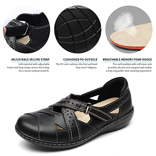 TERRIKAT Women's Casual Mint Loafers Cute Slip On Comfort Walking Flats Leather Driving Moccasins Fashion Closed Toe Boat Shoes 10.5 M US 1308-Bhl10.5