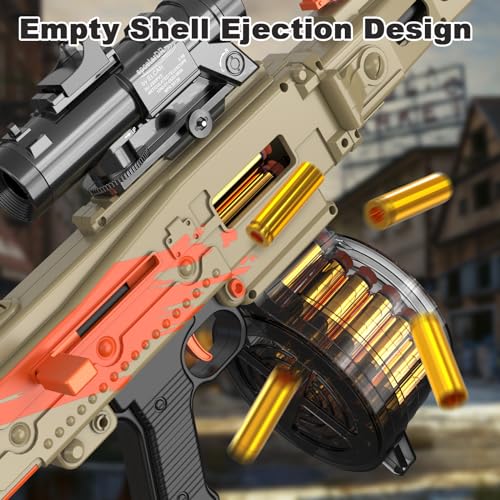 ToyerBee Toy Gun for Boys, Shell Ejecting Foam Blasters for Kids Ages 8-12, Automatic & Manual Sniper Rifle with Large Capacity Magazine and 30 Soft Bullets, Gifts for Boys Girls Birthday Christmas