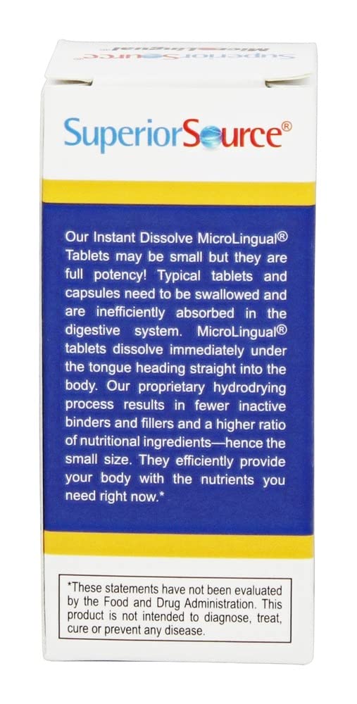 Superior Source Vitamin K2 MK-4 (Menaquinone-4), 500 mcg, Quick Dissolve MicroLingual Tablets, 60 Count, Healthy Bones and Arteries, Immune & Cardiovascular Support, Assists Protein Synthesis, Non-GMO