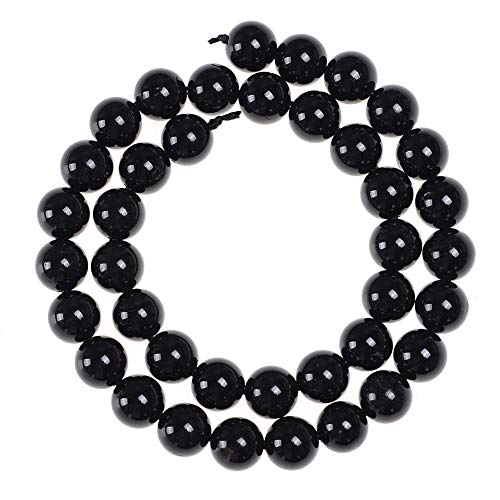 Genuine Black Tourmaline Beads for Bracelets Natural Powerful Gemstone Beads for Jewelry Making (95pcs, 4mm)