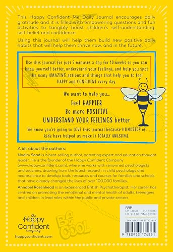 Happy Confident Me: Daily JOURNAL - Gratitude and Growth Mindset Journal that boosts children's happiness, self-esteem, positive thinking, mindfulness and resilience