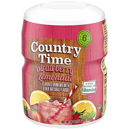Country Time Strawberry Lemonade Naturally Flavored Powdered Drink Mix 1 Count 18 oz Canister