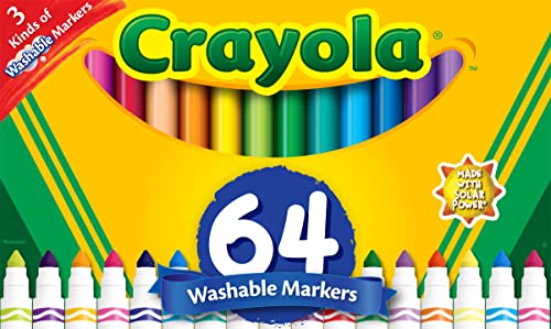 Crayola Washable Marker Set, 48 Broad Line Markers for Kids, 8 Gel Markers, 8 Window Markers, Gifts for Boys & Girls, Ages 3+