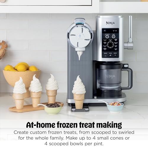 Ninja CREAMi Scoop & Swirl Ice Cream Maker, Soft Serve Desserts, Sorbet, Milkshakes, Frozen Yogurt and More, 13-in-1 Programs, Includes Handle and Two 16 oz 2-in-1 Pints, NC701