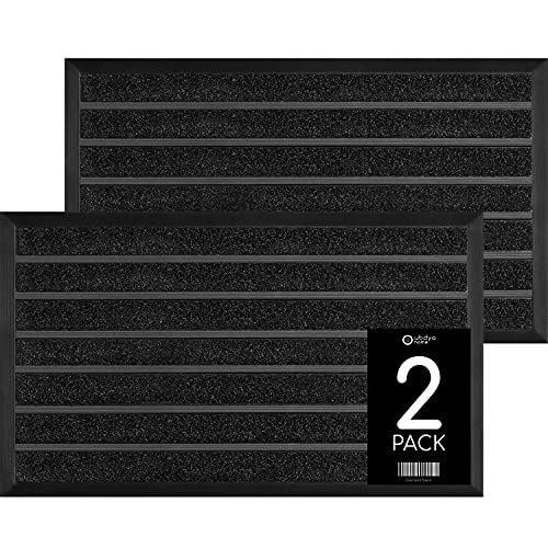2 Pack - Door Mat - Outdoor Mat - Front Door Mat - Welcome Mat - Welcome Mats Outdoor - Door Mats Outdoor - Front Door Mat Outdoor Entrance - Doormat - 30x18 - Front Door Mat Outdoor - Вlack