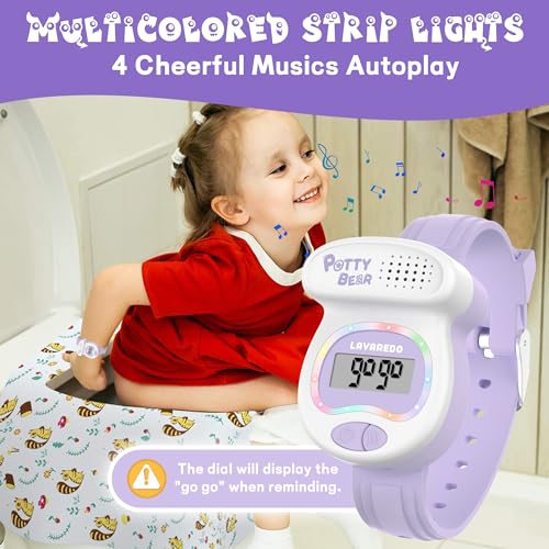 Kids Watch Potty Training Watches for Boys and Girls, Potty Timer Toilet Shape and LED Colorful Lights, Music Reminds Kids It's Time to Go to The Bathroom, Fun Gift for Moms and Toddlers