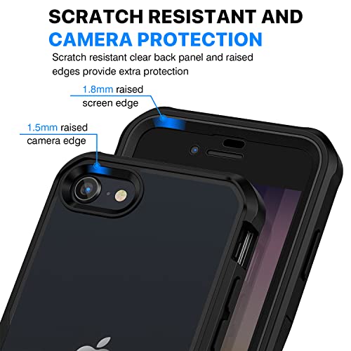 CENHUFO iPhone 15 Case, with Built-in Anti Peep Tempered Glass Privacy Screen Protector and Camera Lens Protective, Full Body Shockproof Clear Cover Spy Privacy Phone Case for iPhone 15 - Black