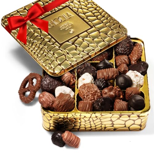 Chocolate Gift Basket, Gourmet Chocolates Variety Snack Box, Assorted Food Arrangement Platter, Birthday Present, Holiday, Corporate Parties, Sympathy, Candy Gifting Idea, Him, Her, Men, Women, Family